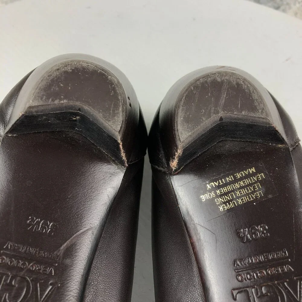 AGL Attilio Giusti Leombruni Women's Size 39.5 (9.5) Brown Leather Slip On Pumps